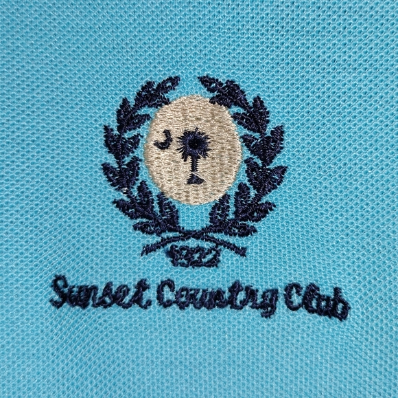 Divots Dri-way Golf Turquoise Embroidered Button Up Polo Shirt Sz. XL - Picture 5 of 8